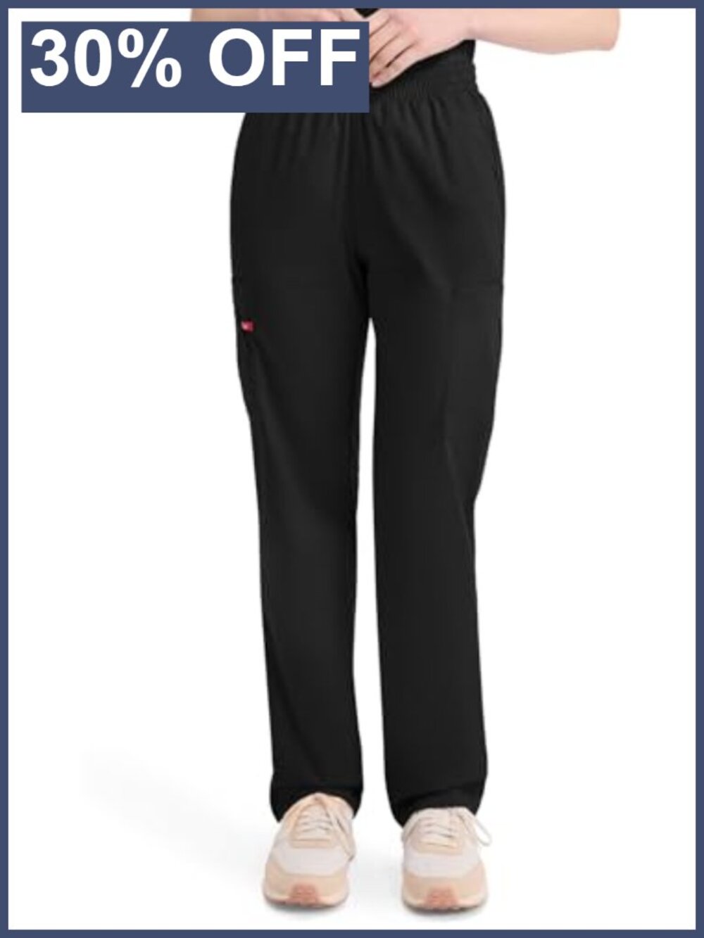 Dickies EDS Signature Womens Elastic Waist Cargo Scrub Pants Tapered Leg
